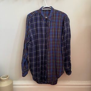 ZARA Two-Tone Plaid Button-up